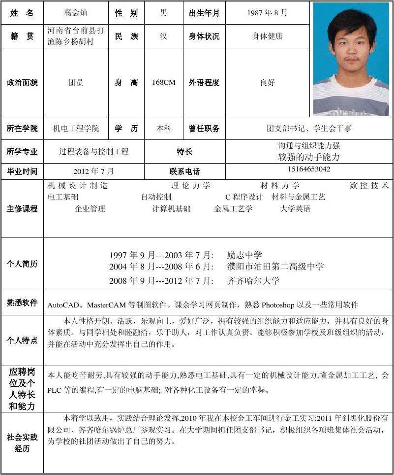 大学生简历(大学生word个人简历模板)