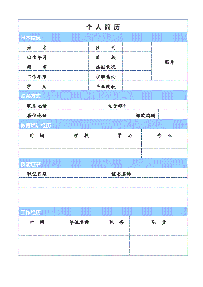 个人简历版本(个人简历版本图片)