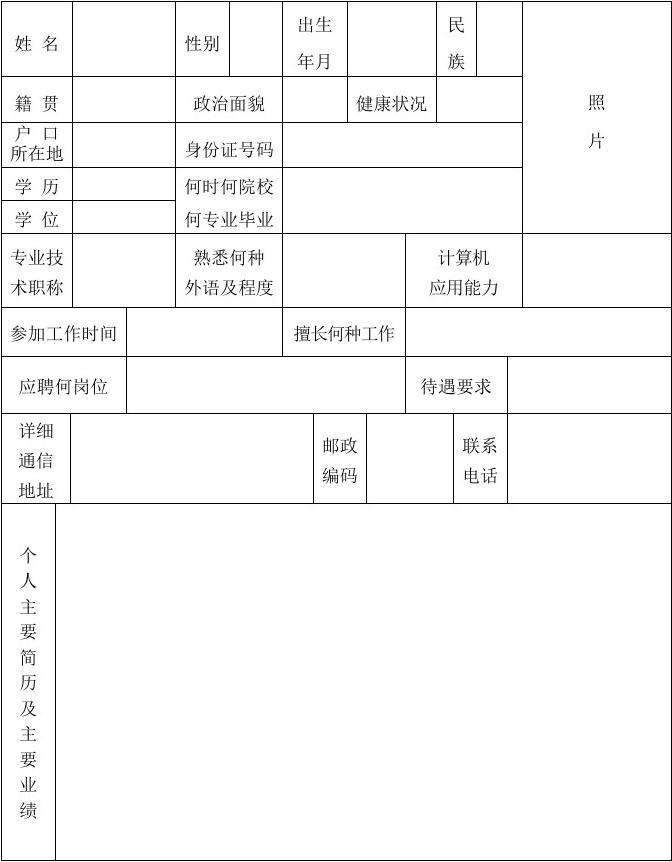 招聘简历表(招聘简历表格免费下载)