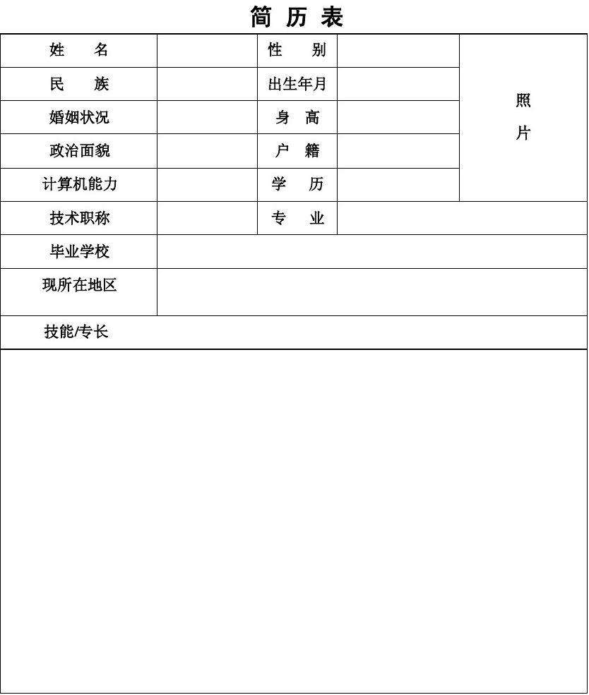 护士简历表格(护士简历表格下载)