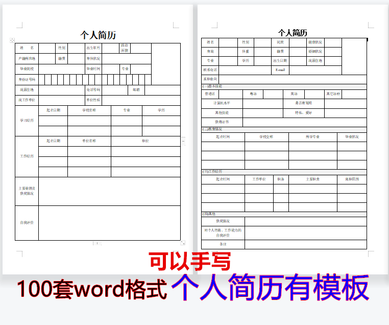 个人简历word模板(个人简历word模板文档)