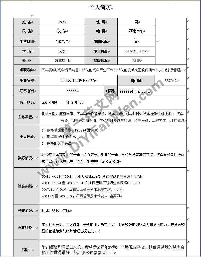 写个人简历(代写个人简历)