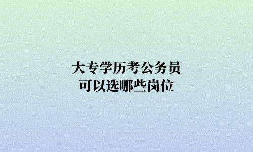 大专生考公务员(大专生考公务员现实吗)