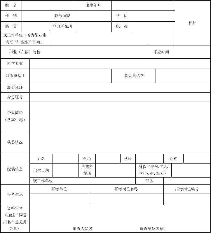 关于北京市海淀区事业单位报名表的信息